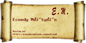Ecsedy Mátyás névjegykártya